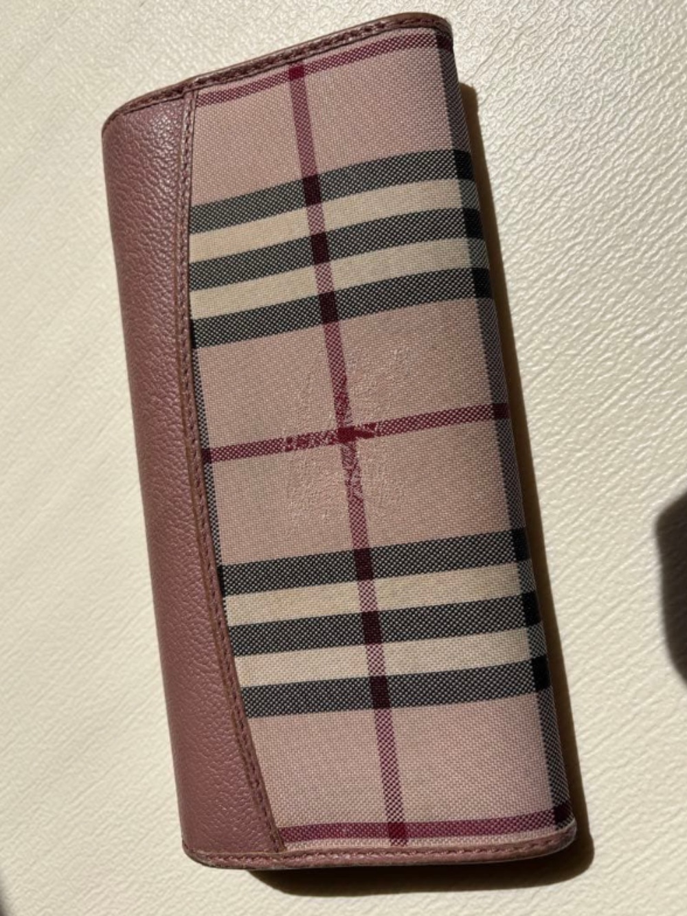 Burberry Dusty Pink Leather Continental Wallet with House Check Trim - Picture 7 of 9